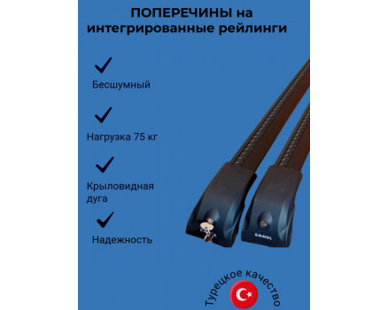 Багажник для KGM Actyon на рейлинги ECEM V2 черный в Воронеже